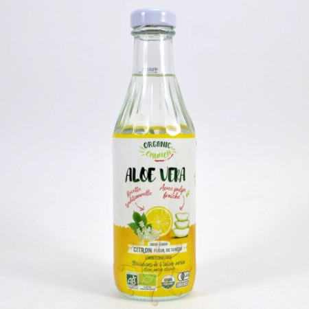 Органический напиток на основе алоэ вера Органик Кранч лимон и цветки бузины 350мл
