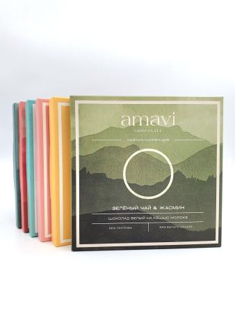 Шоколад Amavi зеленый чай жасмин, 50г